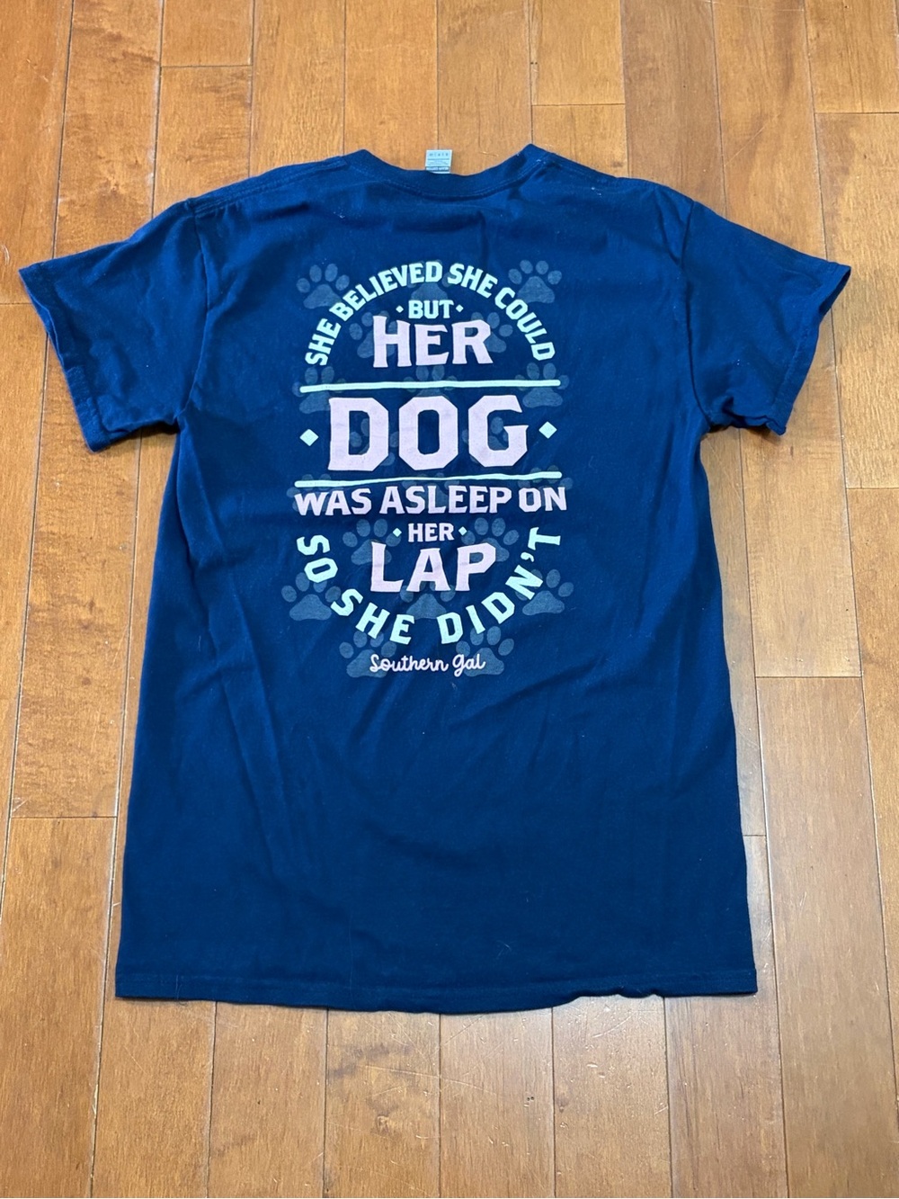 Southern Gal Adult Small Navy Blue T-Shirt Dog Theme